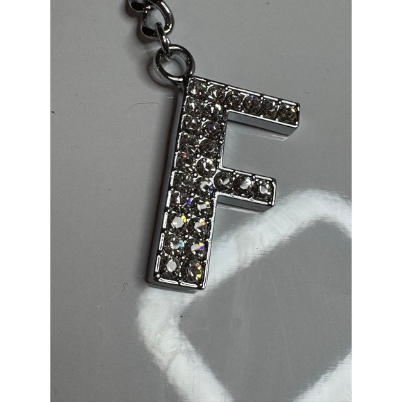 Unbranded Accessories - Silver Rhinestone Initial Letter F Keychain Charm Personalized Sparkle Pendant